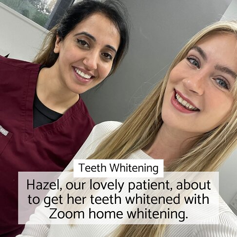 Teeth whitening London - patient having her teeth whitened with philips zoom home whitening